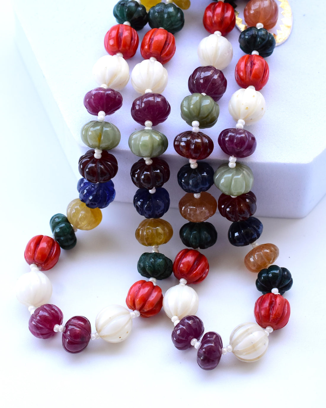 12mm Large Navratan Melon Beads