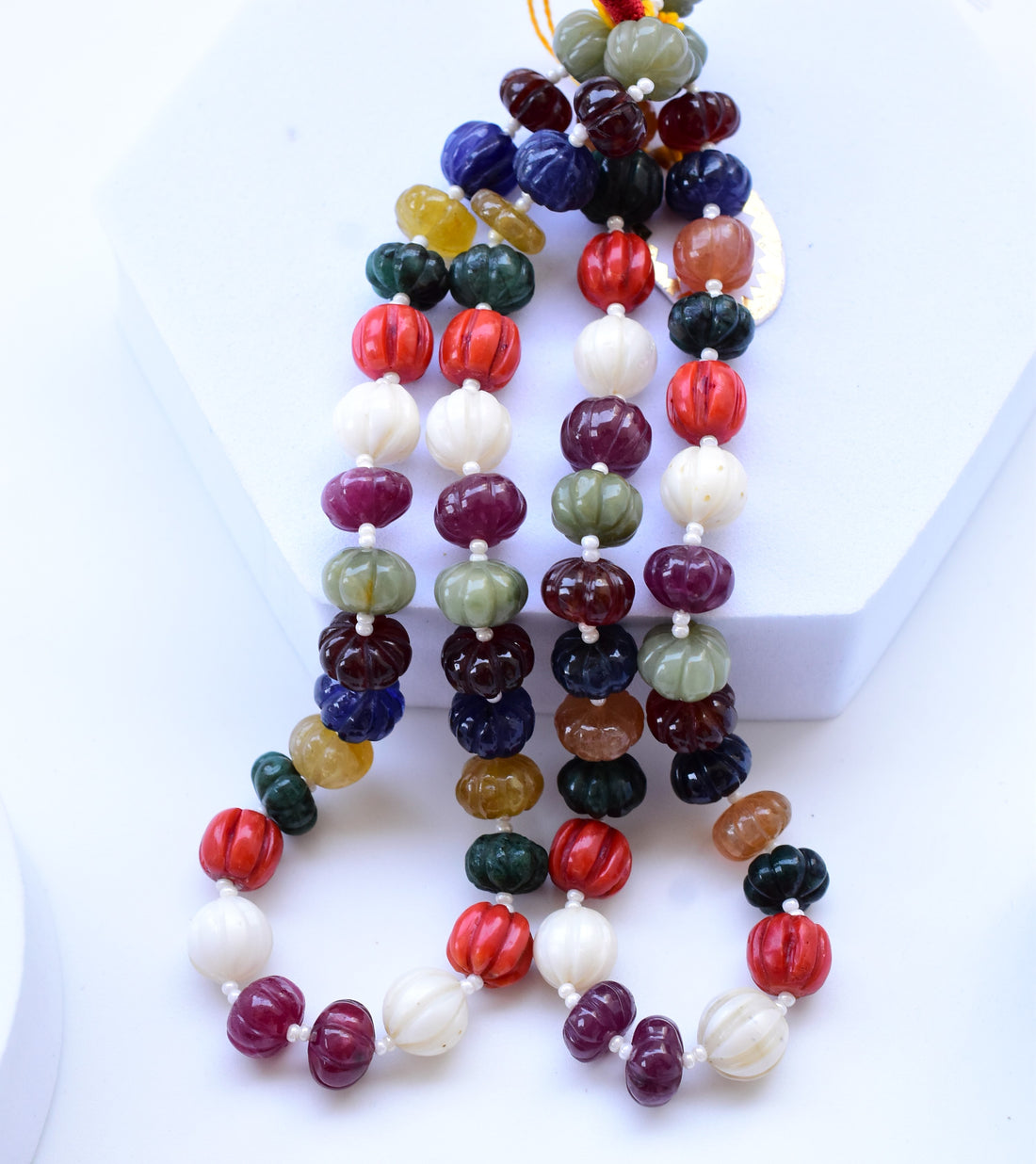 12mm Large Navratan Melon Beads