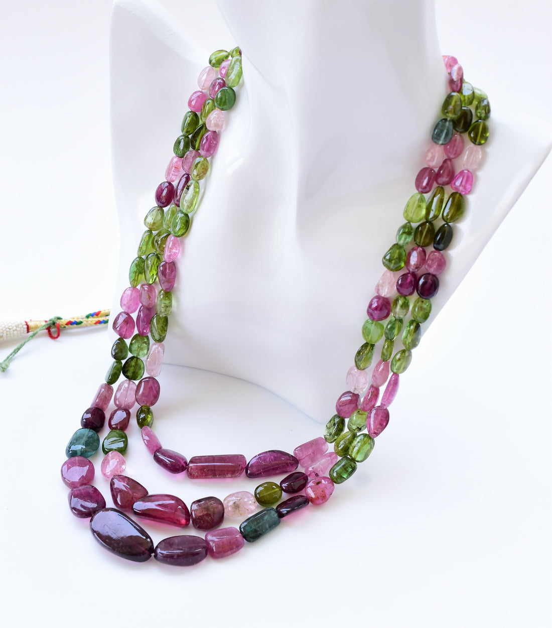 Fine Quality Multi Tourmaline Gem Tumble Necklace