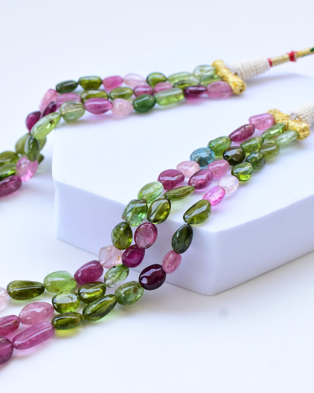 Fine Quality Multi Tourmaline Gem Tumble Necklace