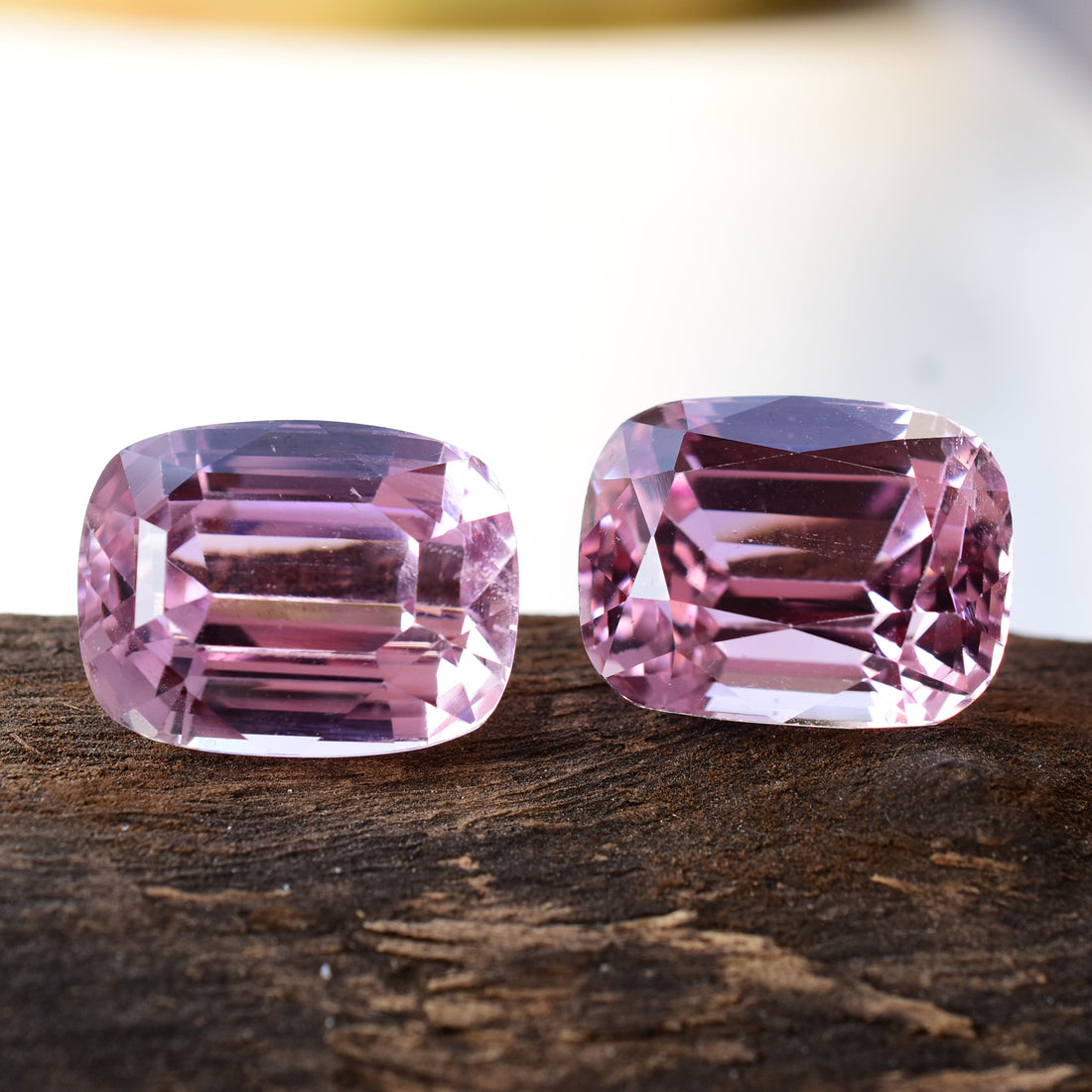 82.30 Ct. AA Quality Natural Kunzite Cushion Cut Pair