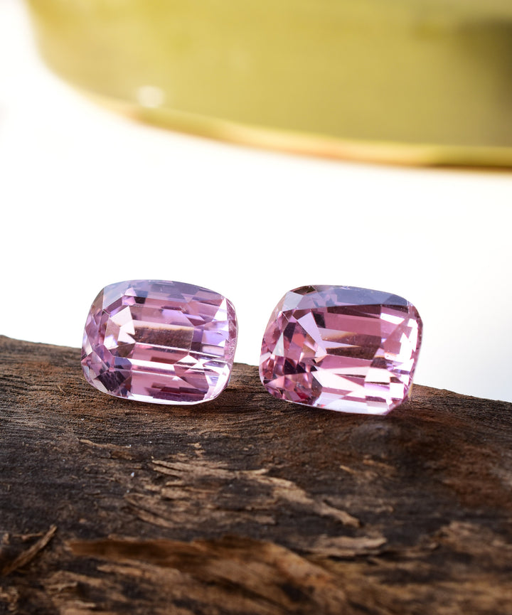 82.30 Ct. AA Quality Natural Kunzite Cushion Cut Pair