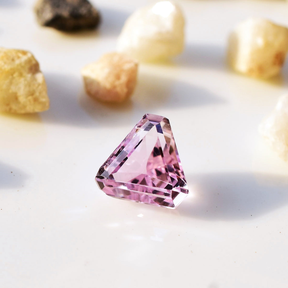 5.5 Ct. Genuine Kunzite Gemstone Trillion cut