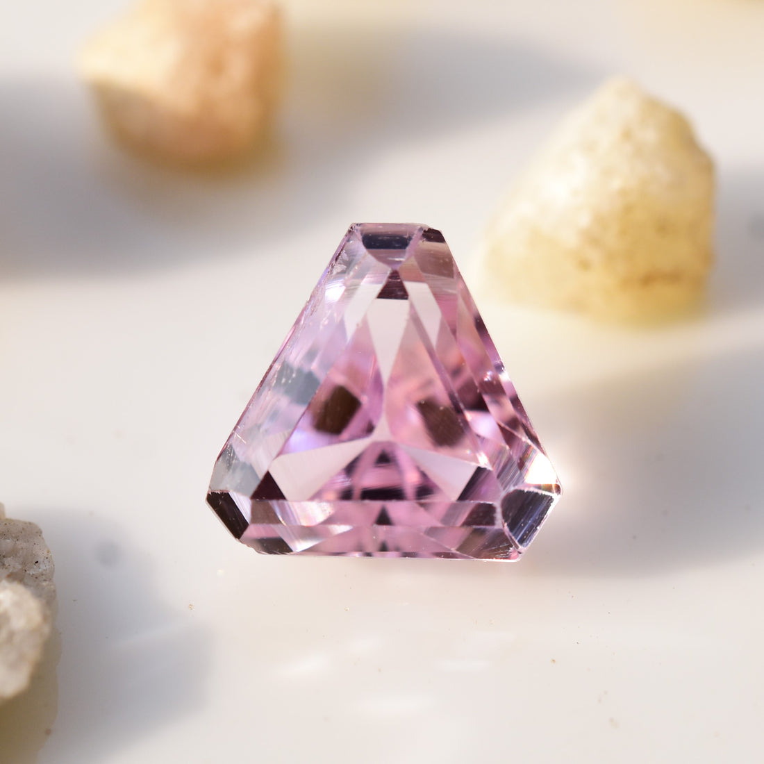 5.5 Ct. Genuine Kunzite Gemstone Trillion cut