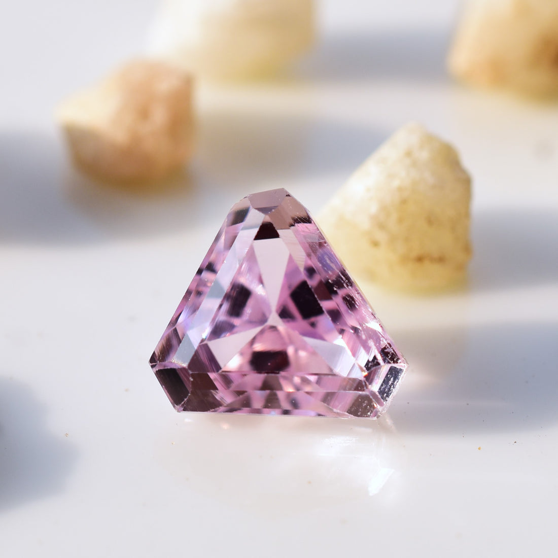 5.5 Ct. Genuine Kunzite Gemstone Trillion cut