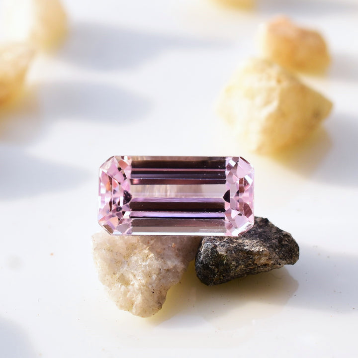 6.85 Ct. Natural Kunzite Emerald cut Stone