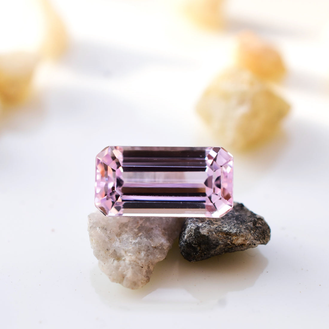 6.85 Ct. Natural Kunzite Emerald cut Stone