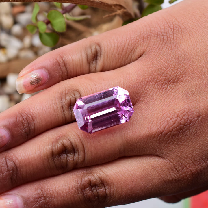 41.10 Ct. Gem Grade Kunzite Large Emerald Cut Gemstone