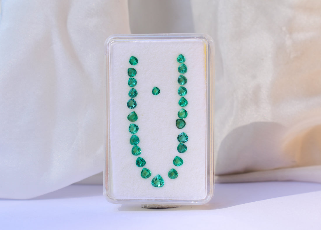 Gem Quality Heart Shape Zambian Emerald Stones