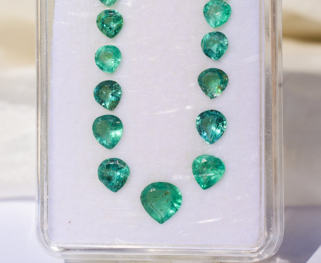 Rare Find Zambian Natural Emerald Heart Pear Shape Cut Stone